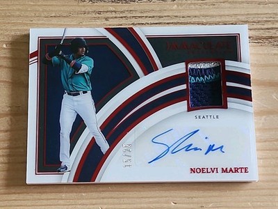 Noelvi Marte 2022 Immaculate Collection Patch Autograph Red #15/25 #CIMS-NM