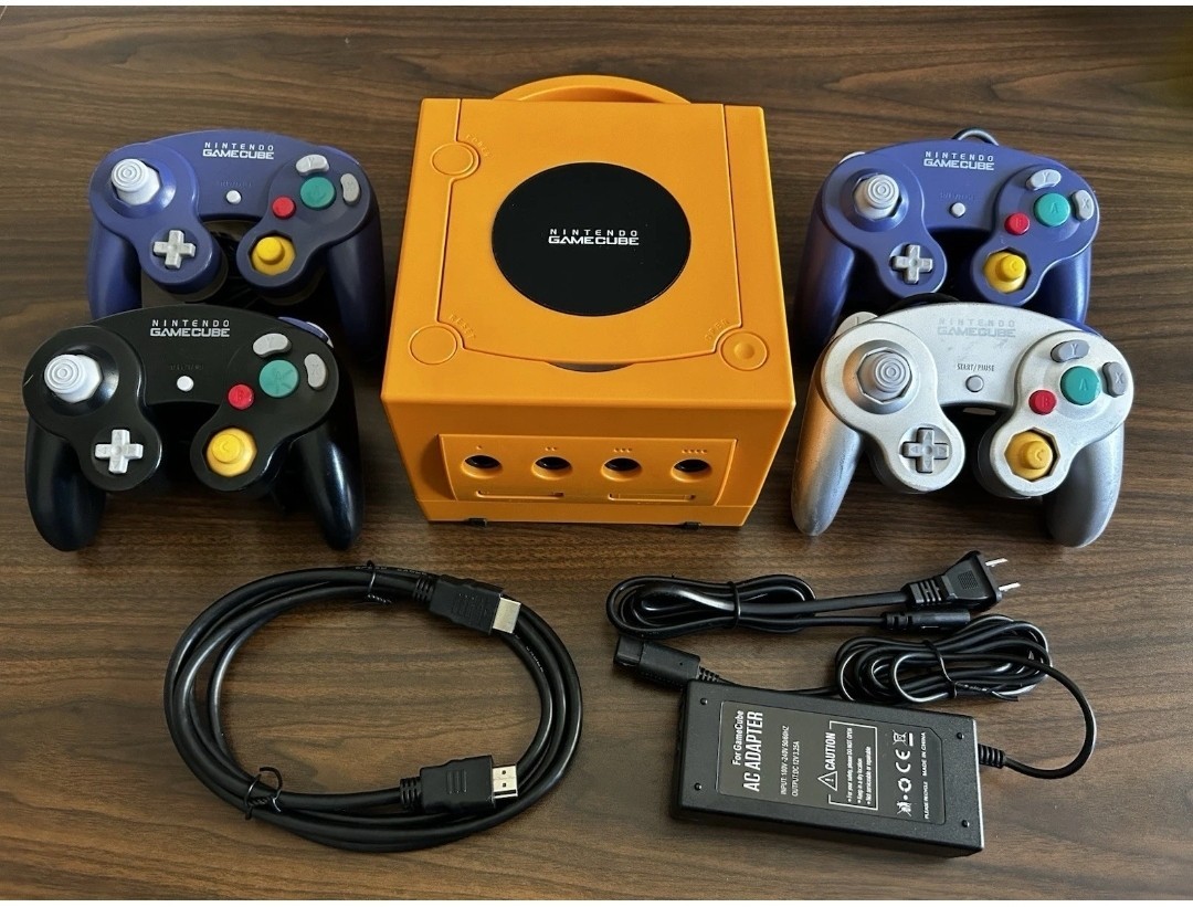 Nintendo GameCube Console ORANGE - HDMI Pluto Llx 1-4 controller