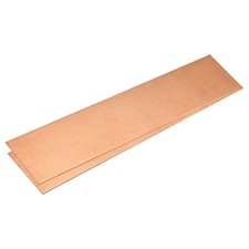 Pure Copper Sheet, 2pcs 8" x 2" x 0.02" 24 Gauge T2 Copper Metal Plate