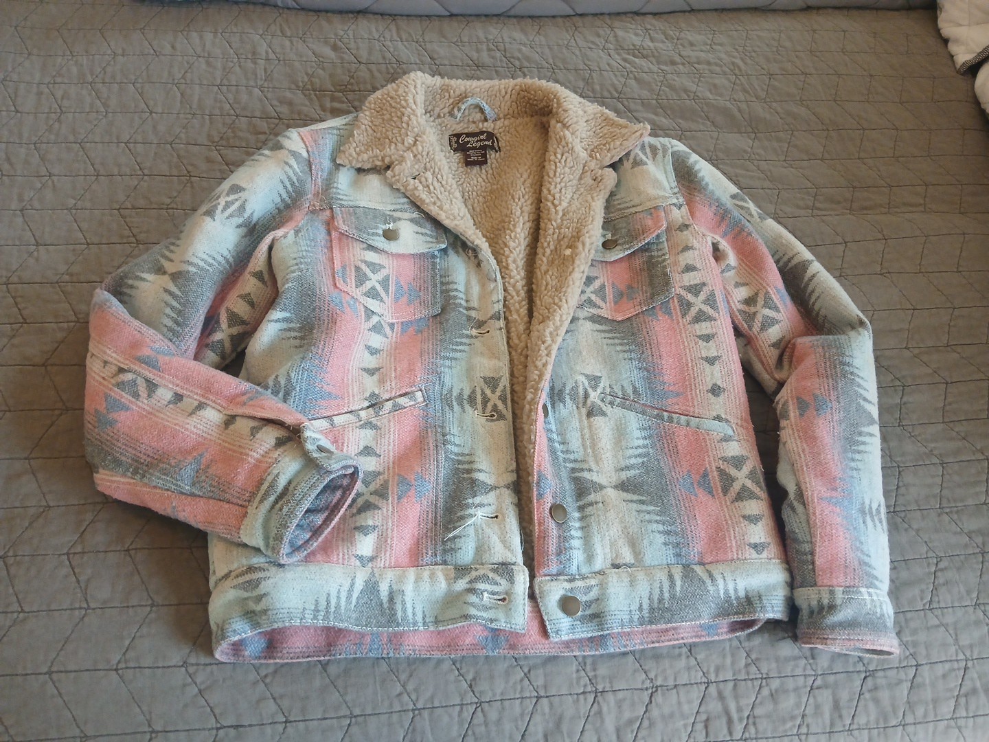 Cowgirl Lengend Jacket Womens Medium Southwestern Aztec  Polyester Wool Blend