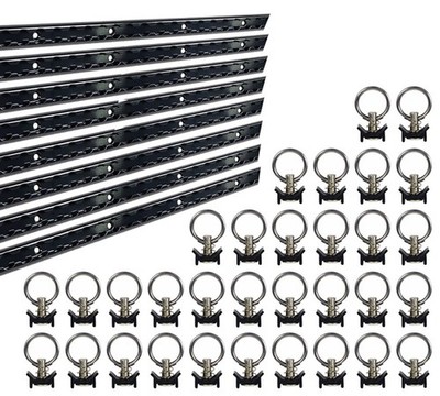 6 Ft L-Track Black Powder Coated (8) and Stud with Black Powder coated Ring (32)