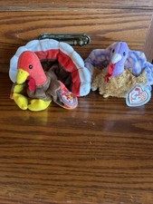 Ty Original Beanie Babies - Gobbles 1996 and Tommy - Rare and With Mint Tags 
