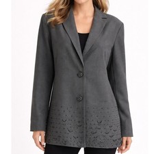 VALENTINO Miss V Blazer Jacket Bead Embellishment 14 / L Made in Italy Vintage