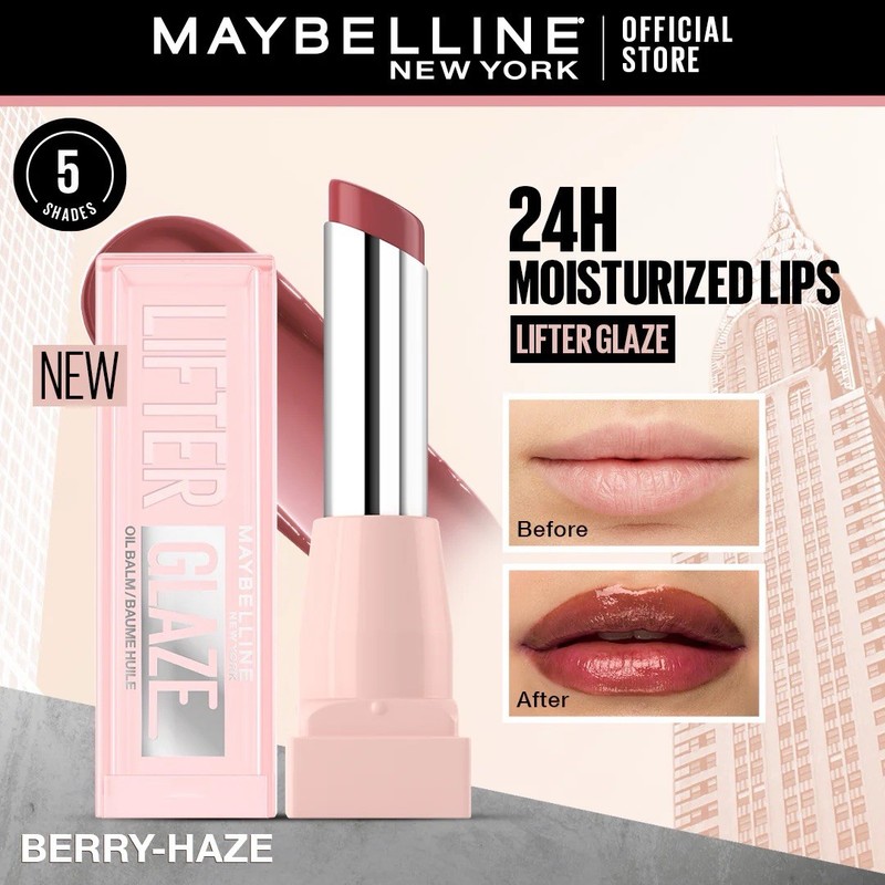 Maybelline New York Glaze Lip Balm 007 Berry Haze Moisturizing Shine 0.09 oz