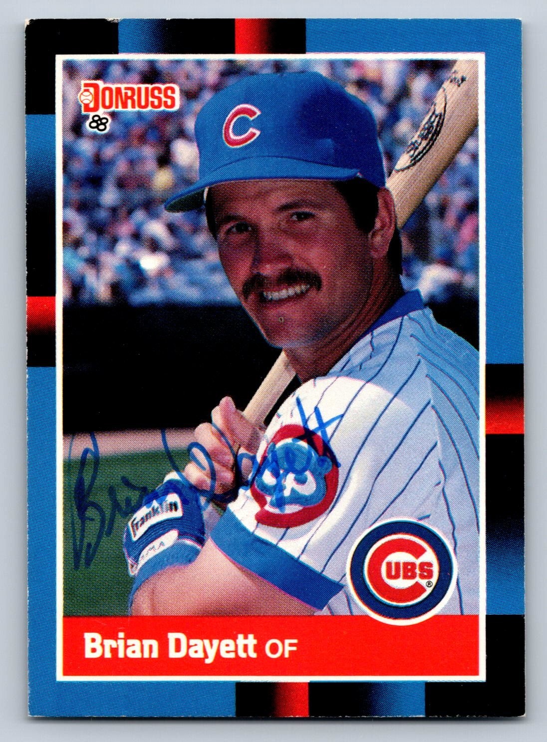 Brian Dayett Autographed 1988 Donruss #416 Chicago Cubs OF Baseball Card