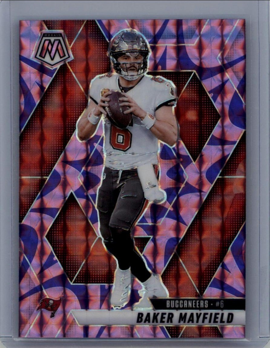 2025 Panini Mosaic #82 Baker Mayfield Mosaic Reactive Purple