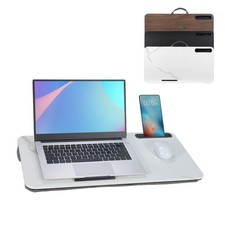 Portable Lap Desk for 16 Laptops with Tablet Slot Cushion - White Marble