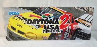 Sega DAYTONA USA 2 Battle on the Edge Arcade Plexi MARQUEE 11.25''x 28.75'' GREAT