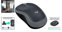 Logitech M185 Optische Maus - Langlebig, 10 Meter Reichweite, Grau, Kabellos