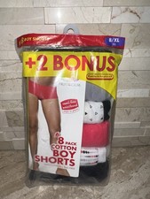 SZ 8 Fruit of the Loom BOY SHORTS 6PK OPEN PACK
