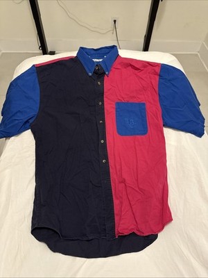 Men s vintage 90s bugle boy short sleeve button up XL 100% cotton