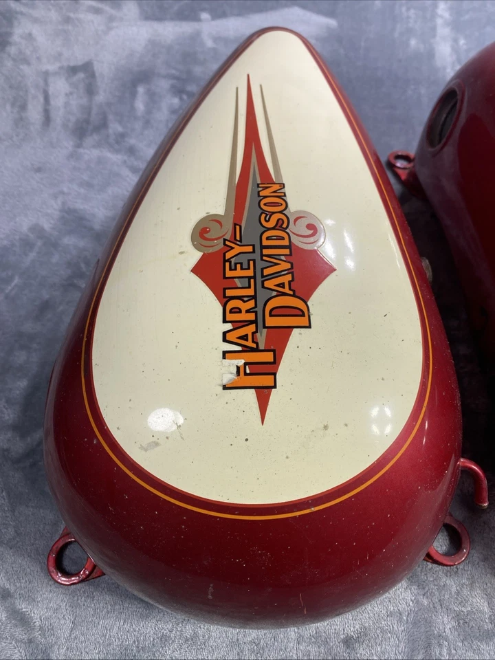 Harley-Davidson Softail Heritage tanque de gasolina Sierra rojo derecho e izquierdo OEM de colección Foto 2 de 4