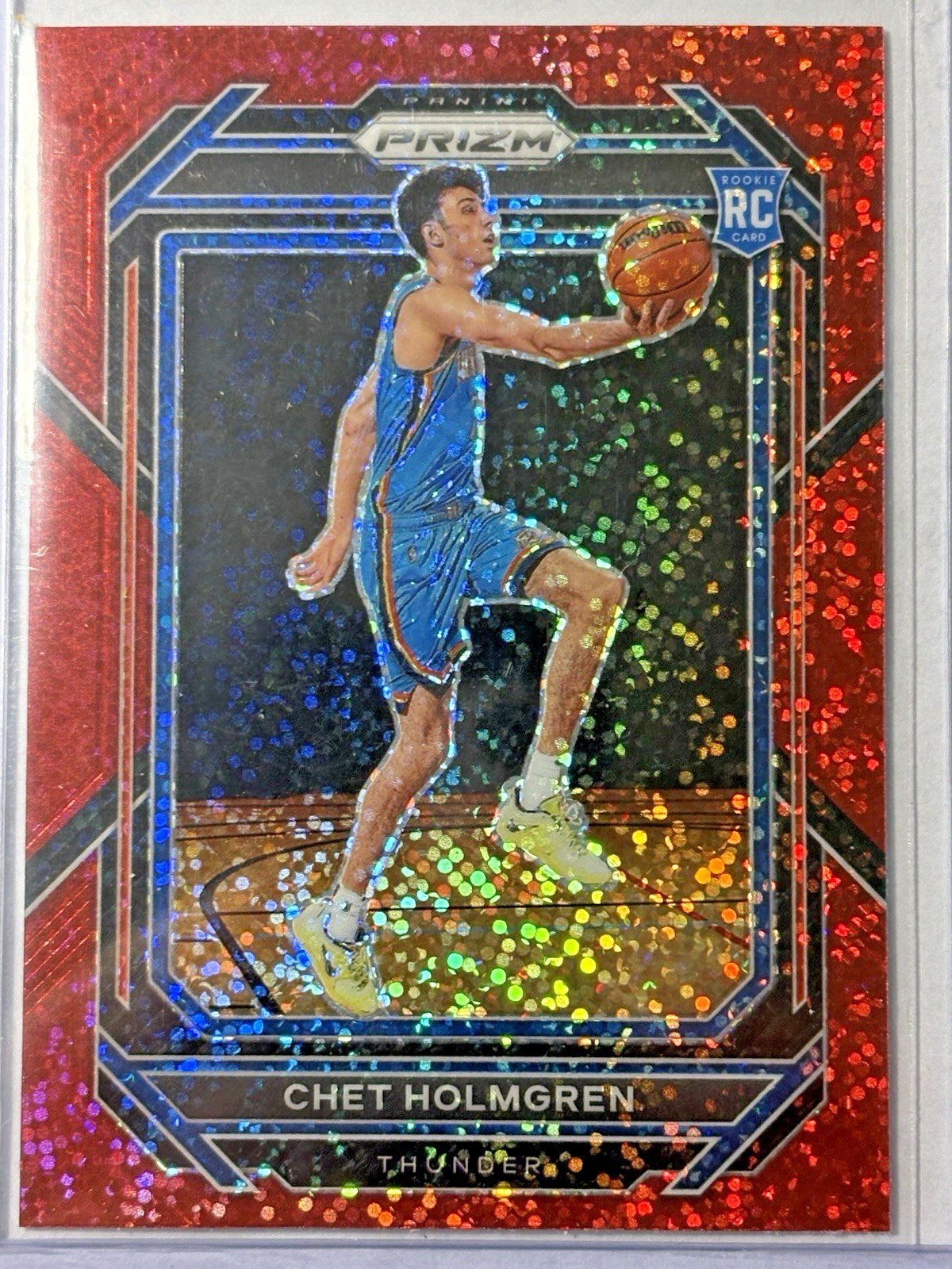 Chet Holmgren 2022-23 Prizm Prizms Red Sparkle #266 OKC Thunder (RC)