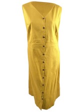 Alfani Women's Plus Size Button-Front Fit & Flare Dress (26W, Gold Sun)