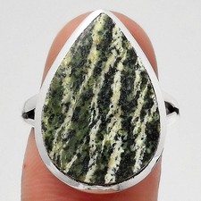 Natural Chrysotile 925 Sterling Silver Ring s.7 Jewelry R-1005