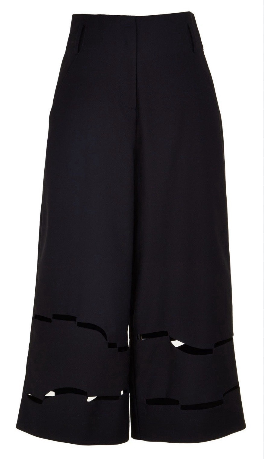 Tibi Women's Vinales Cut Out Black Dress Culottes Trousers