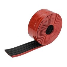 Universal 13Ftx2.54In Car Side Skirts Protector 4m x 6.5cm L x W Red
