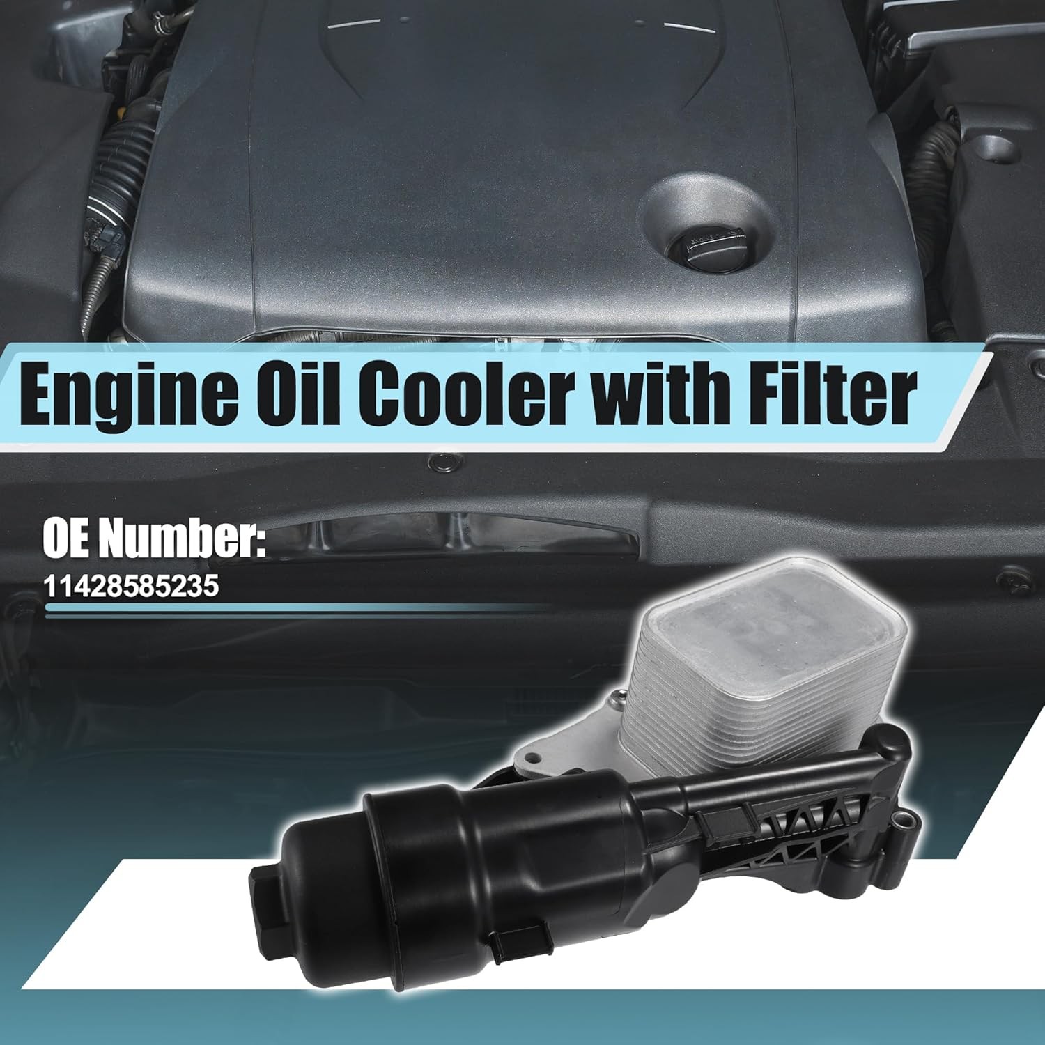 11428585235 Engine Oil Cooler Oil Filter Housing Adapter for BMW I8, Mini Cooper