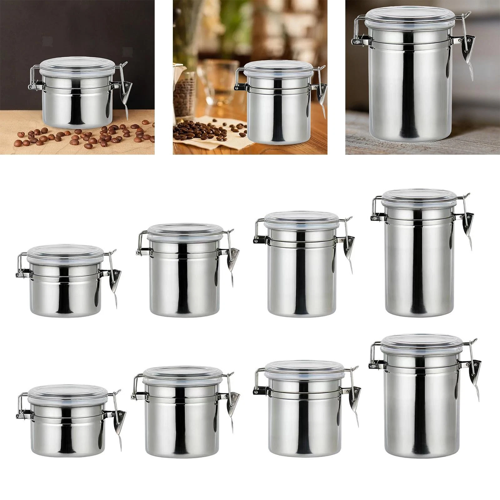 Airtight Coffee Bean Storage Tank, Multipurpose Kitchen Grain Storage Jar, Salt