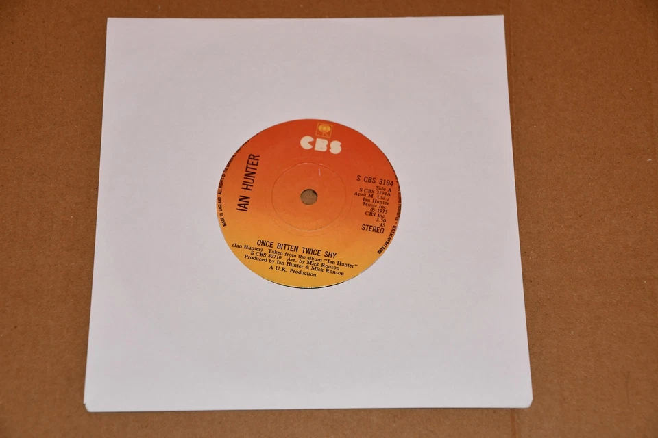 Ian Hunter - Once Bitten Twice Shy 7 Inch Vinyl Record - Image 2 of 3