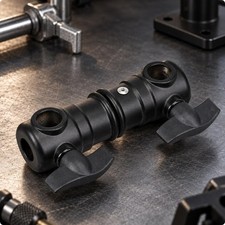 Double-Head Connector Adapter Small Studio Support Adapter with Locking Knobs