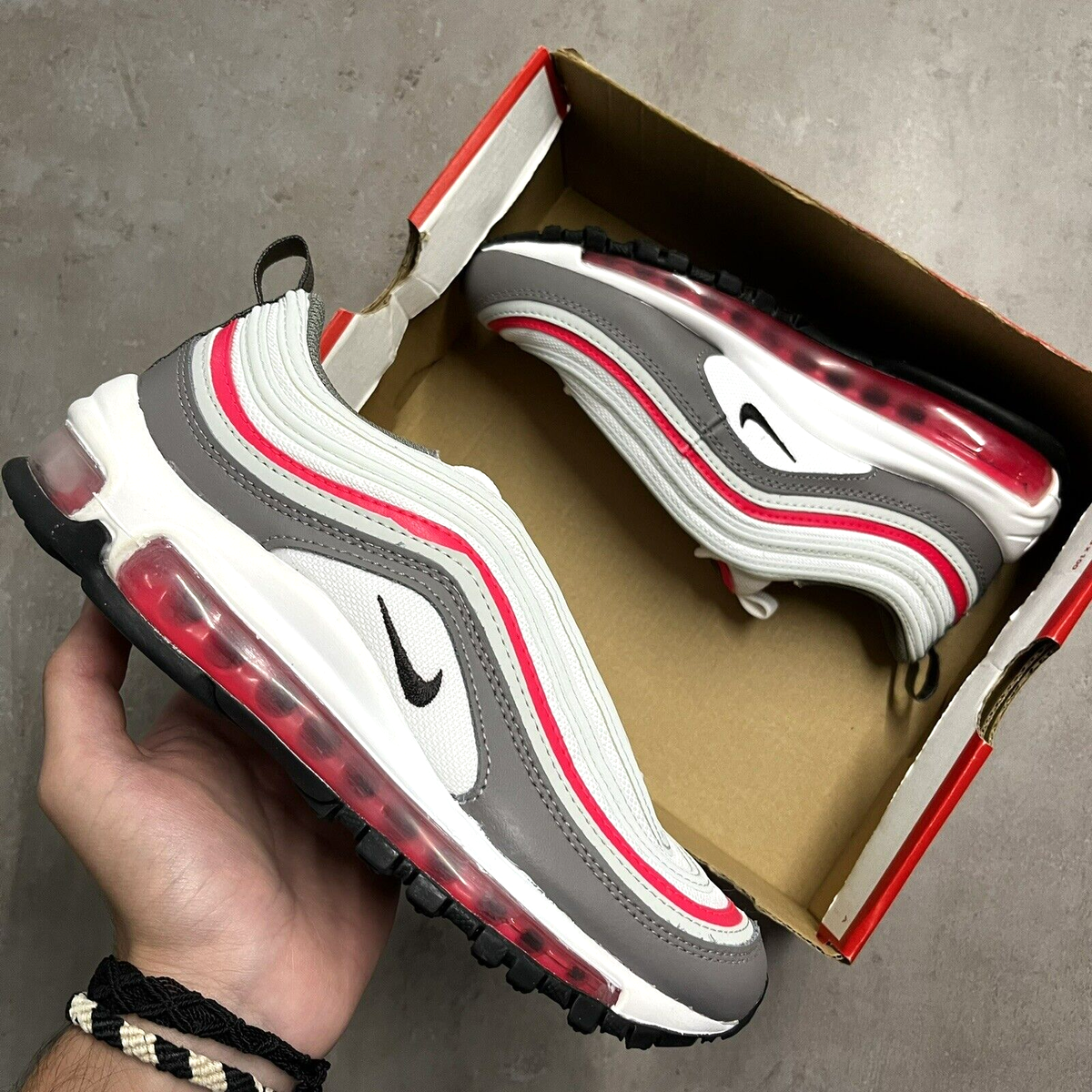 Nike Air Max 97 GS White Red Grey Black Youth Sizes Shoes Nike Air Max 97 GS White Red Grey Black Youth Sizes Shoes