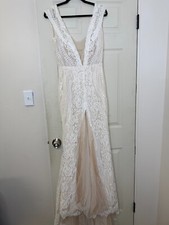 Emmy Mae Bridal Sage Wedding Dress Gown Womens Small