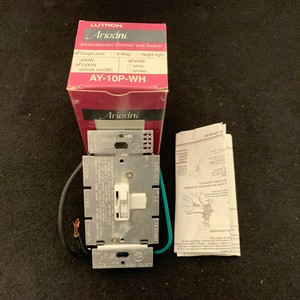 LUTRON Ariadni 1000W Single Pole Dimmer + Switch AY-10P-WH White NEW