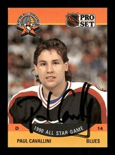 Paul Cavallini Autographed 1990-91 Pro Set Card #353 St. Louis Blues