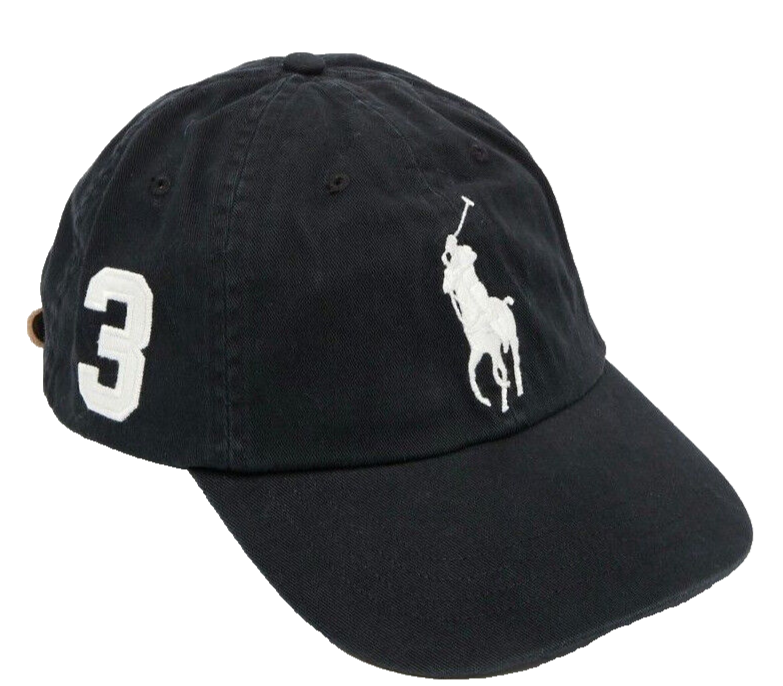 NUOVA POLO Ralph Lauren Uomo BIG PONY Classics Cappello Cappello Regolabile Nero Bianco