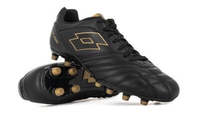 Lotto Stadio 300 III FG Leather Soccer Cleats Black 2146021UQ Mens