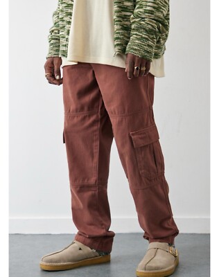 Kickers urban outfitters Combat Trousers UK 28 Brown Straight Leg Utility |  eBay UK