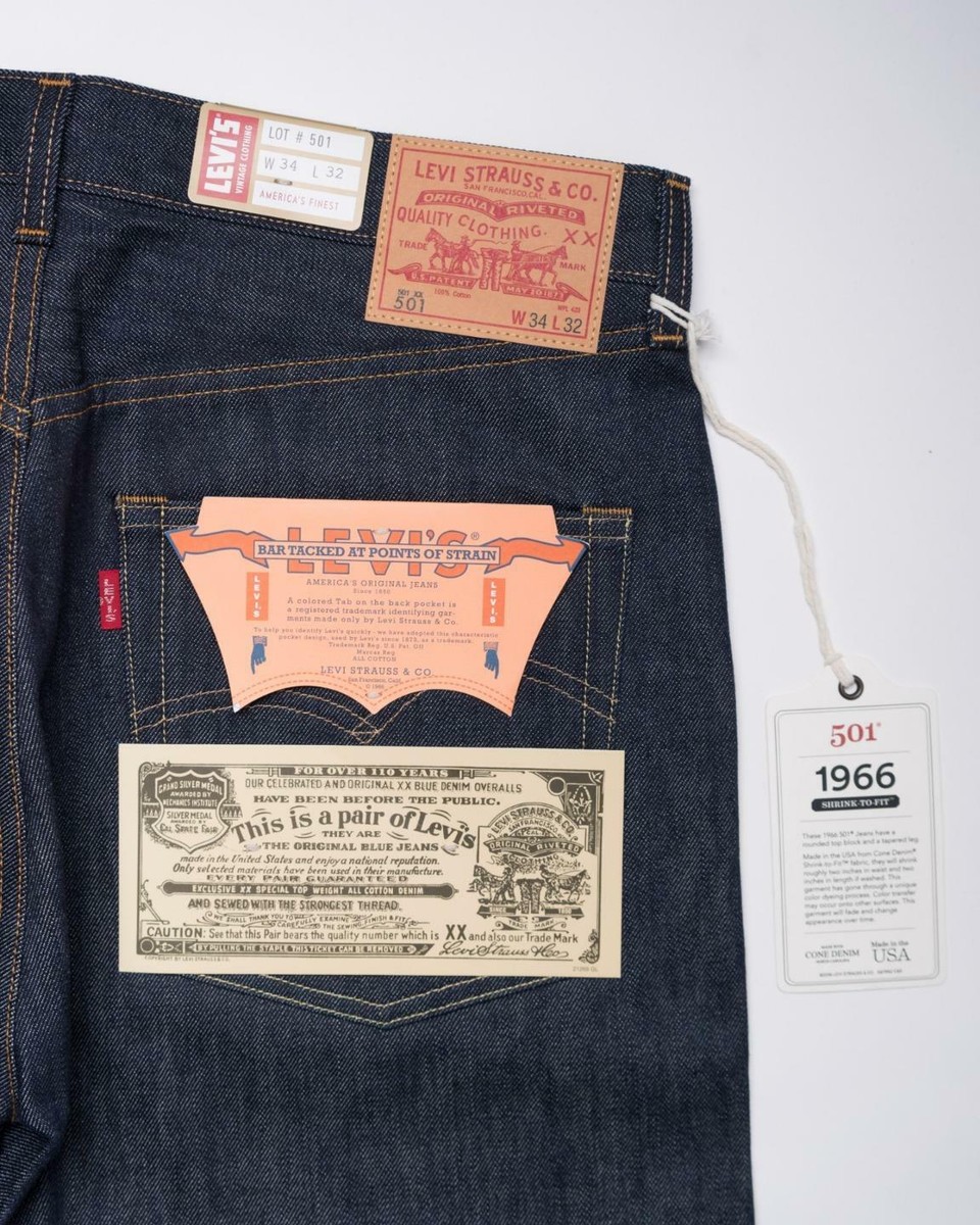 LVC Levi's Vintage Clothing Big E 501 XX 1966 Raw Selvedge Denim