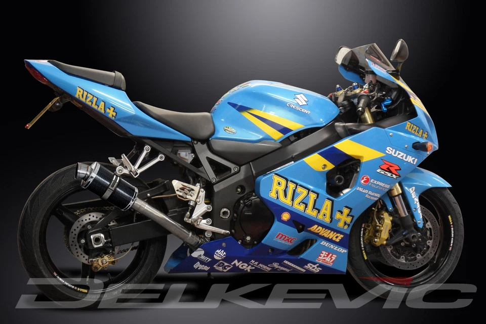 Suzuki GSX-R600 2004-2005 Delkevic Slip On 9" Ovalado Carbono Escape Silenciador Kit Foto 4 de 4