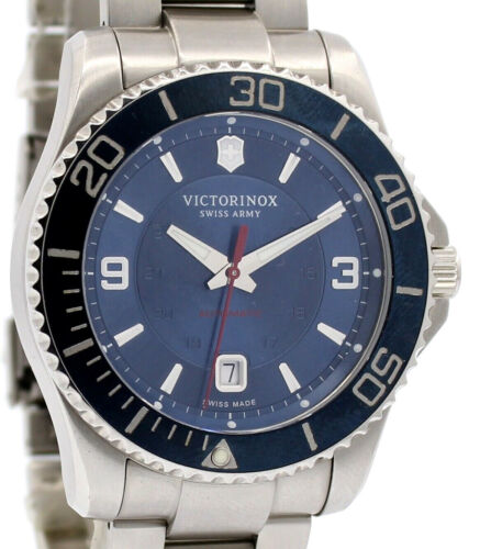 VICTORINOX Swiss Army Maverick stainless Steel Auto Blue Dial Men's Watch 241706 - Picture 1 of 6