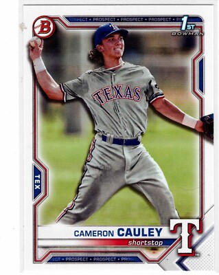 Cameron Cauley Texas Rangers 2021 Bowman Draft 1st Bowman