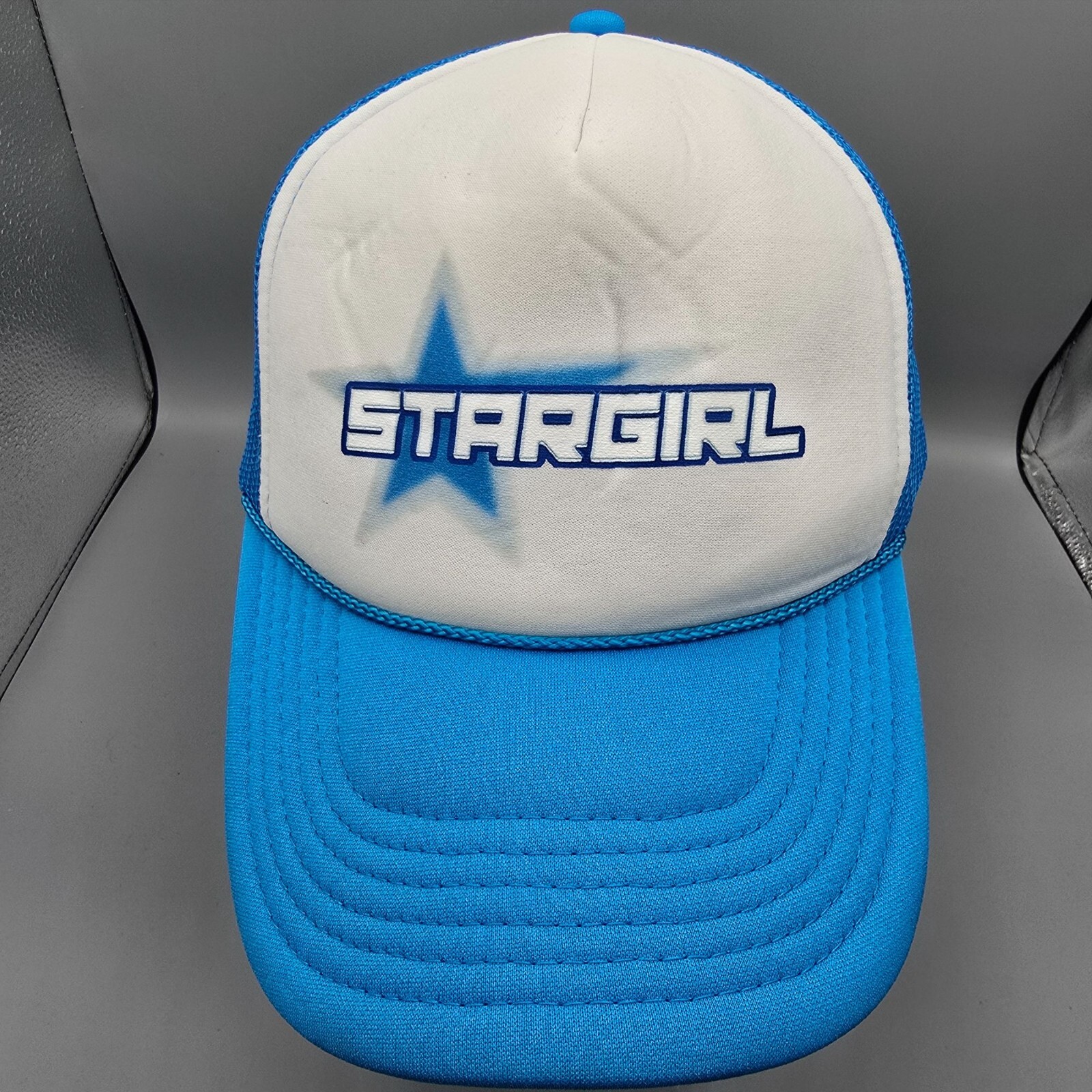 STARGIRL Blue & White Mesh-Back Snapback Otto Trucker Hat *Fair Condition