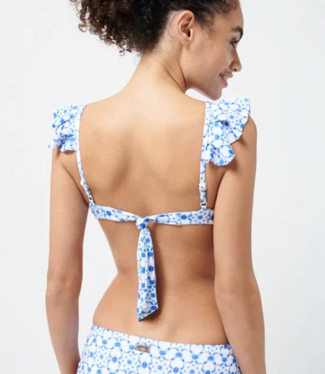 NUEVO CON ETIQUETAS 100% Auténtico TOP DE BIKINI VILEBREQUIN - Azul y Blanco - MUJER - PEQUEÑO (S) Foto 4 de 4