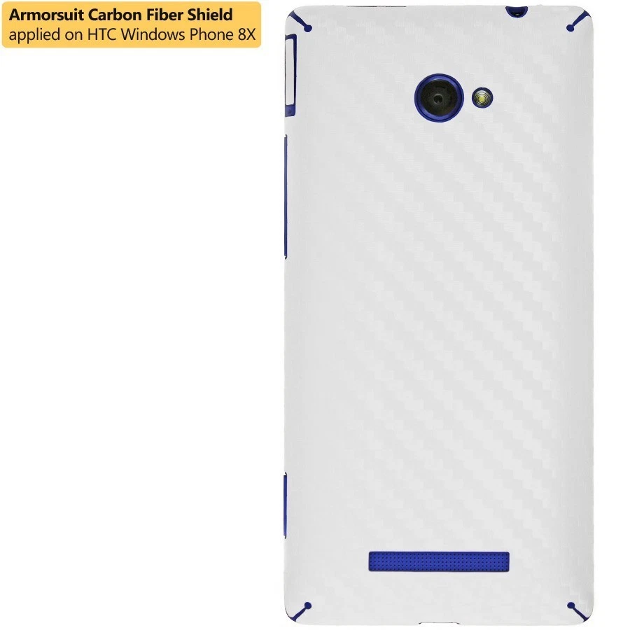 ArmorSuit HTC Windows Phone 8X Screen Protector + White Carbon Fiber Skin USA - Image 2 of 4