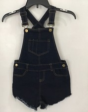 wallflower cotton blend overall blue denim shorts size 6X NEW