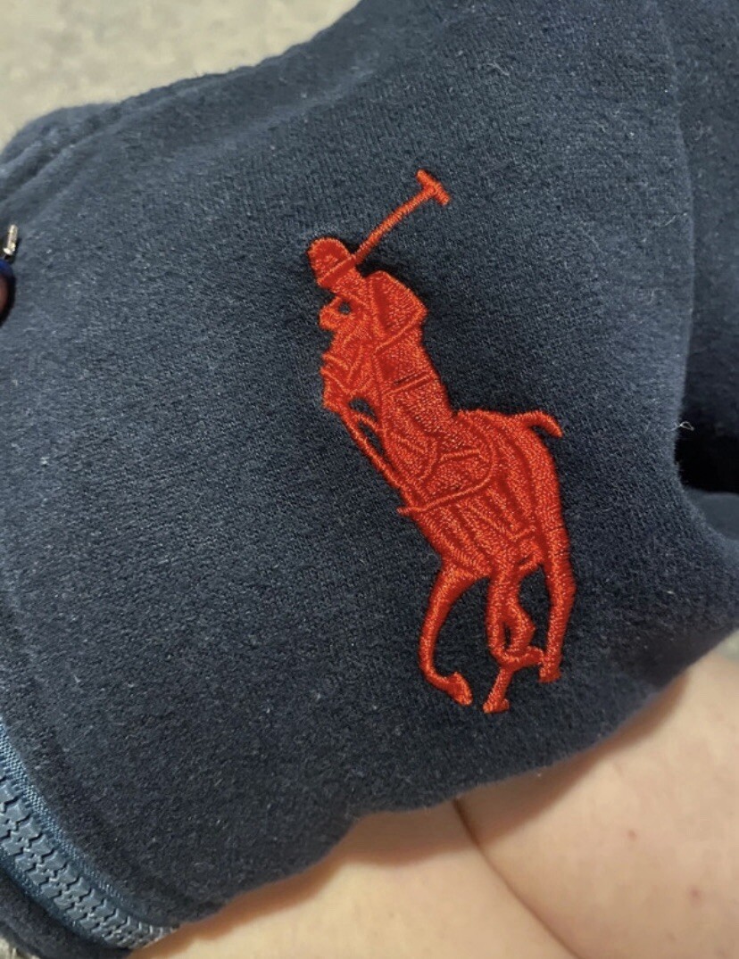 Polo Ralph Lauren Felpa con Cappuccio Ragazzo Piccola 2 3 Anni Blu Full Zip Rosso Pony Cotone
