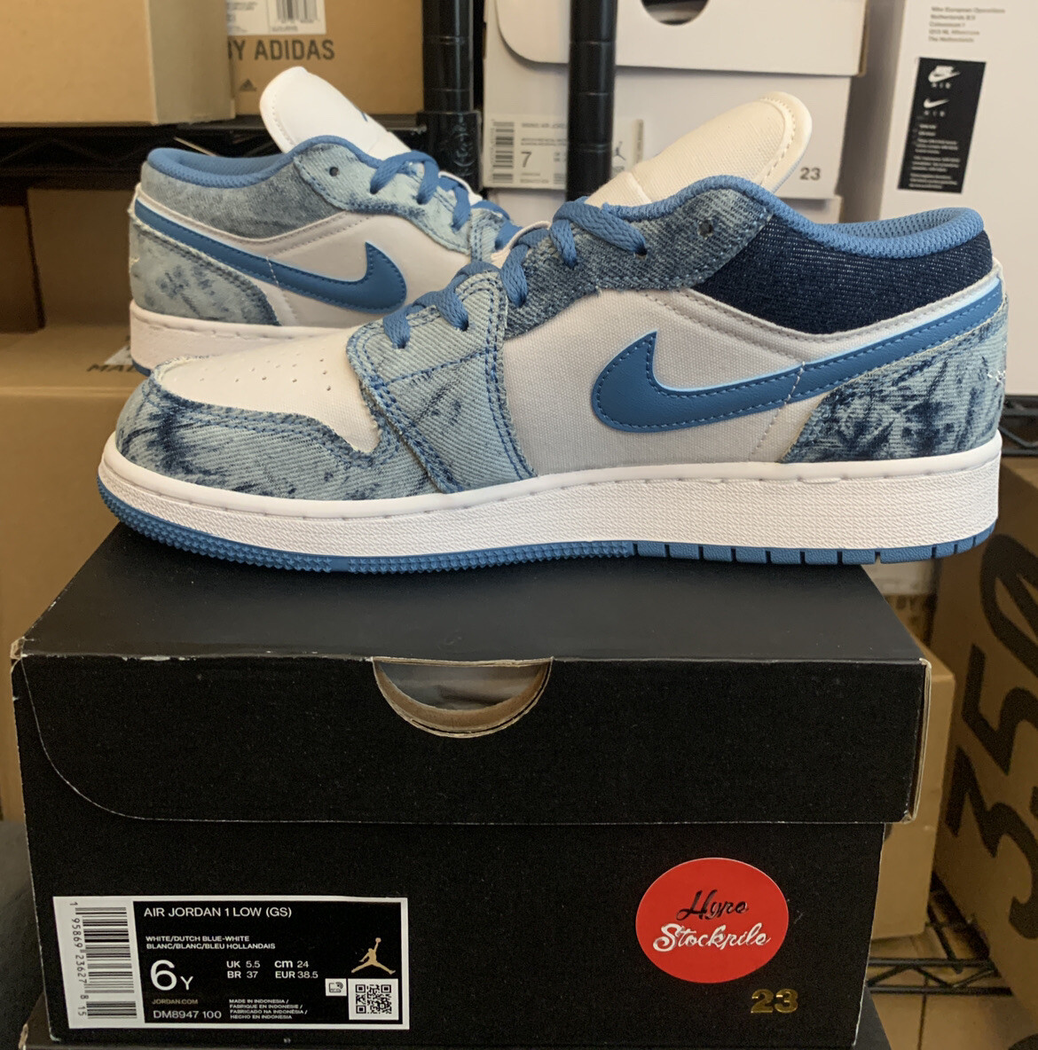 Buy Nike Air Jordan 1 Low Washed Denim Blue Shoes DM8947-100 (GS) Youth Sizes Online in India 