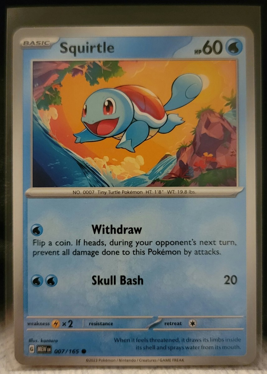 Pokemon TCG Card Squirtle 007/165 Scarlet & Violet 151 Common NM