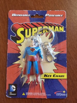 Superman Key Chain NJCroce Bendable & Poseable Charater DC comics Sealed