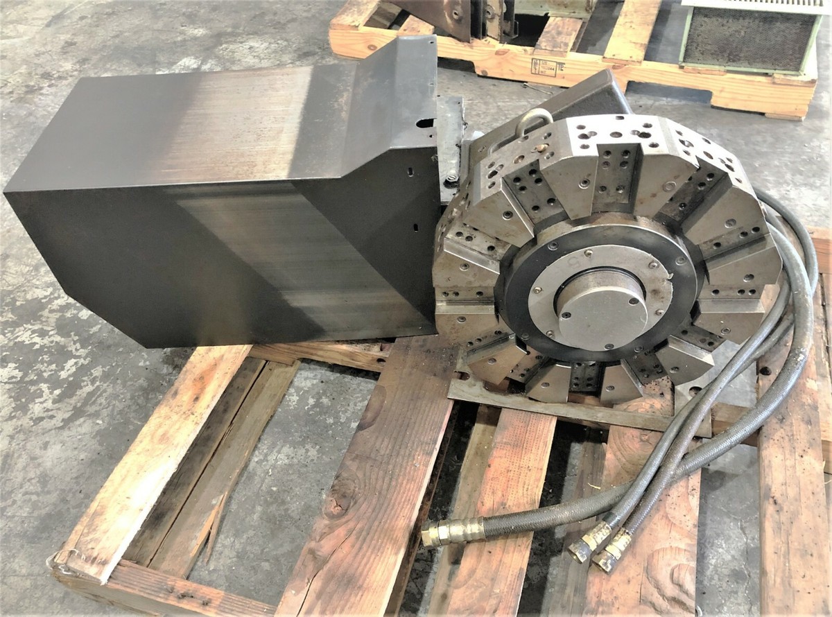 かづき Okuma 12 Position Turret Assembly removed from 1990 Okuma LB25 CNC