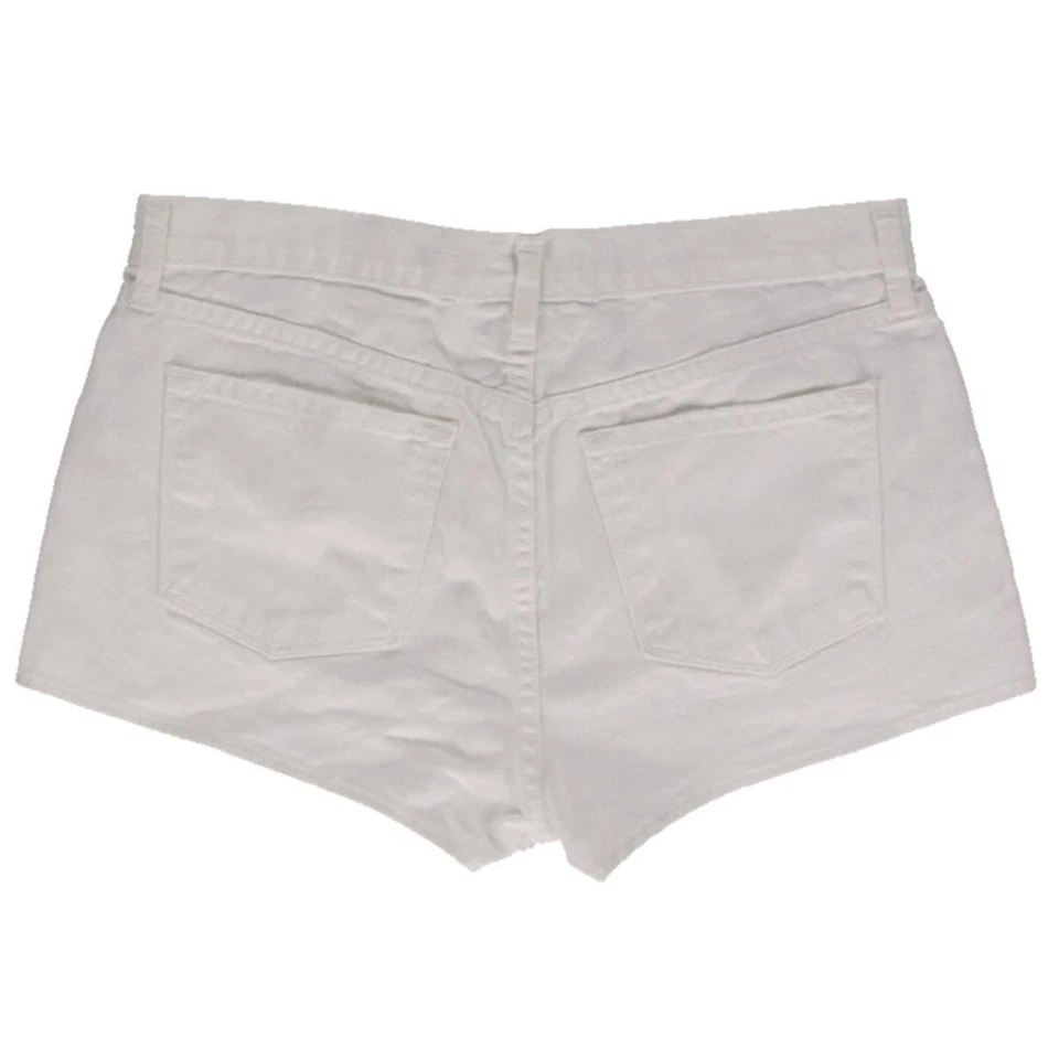Pantalones Cortos Marca J Pantalones Calientes Tiro Alto Puños Blanco Denim AU10 W28 US6 NUEVOS Mujeres  Foto 2 de 4