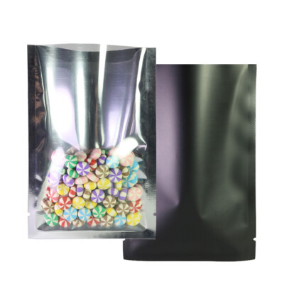100x Clear Front Black Foil Back Top Fill Bags 4.75x7in (Free 2-Day Shipping)