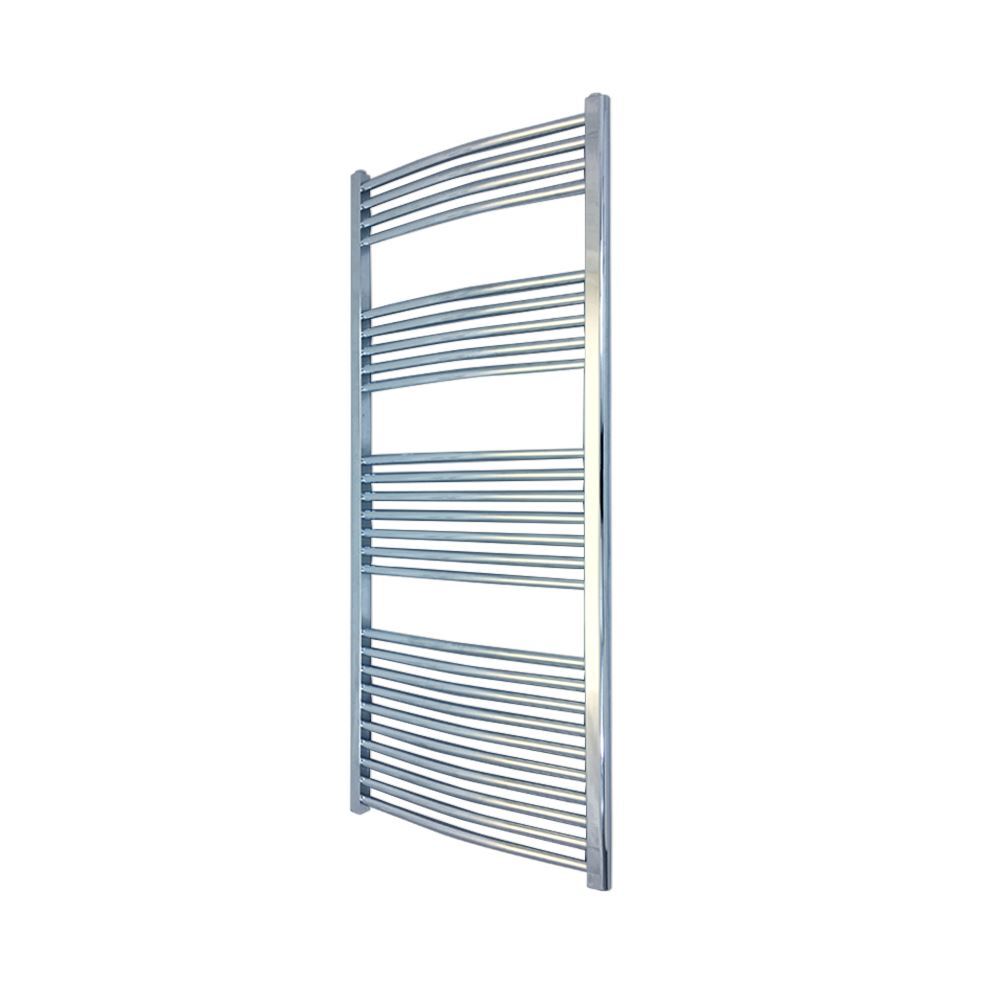Curved Chrome Towel Rail Ladder Radiator Bathroom Heater Warmer 500mm x 1400mm