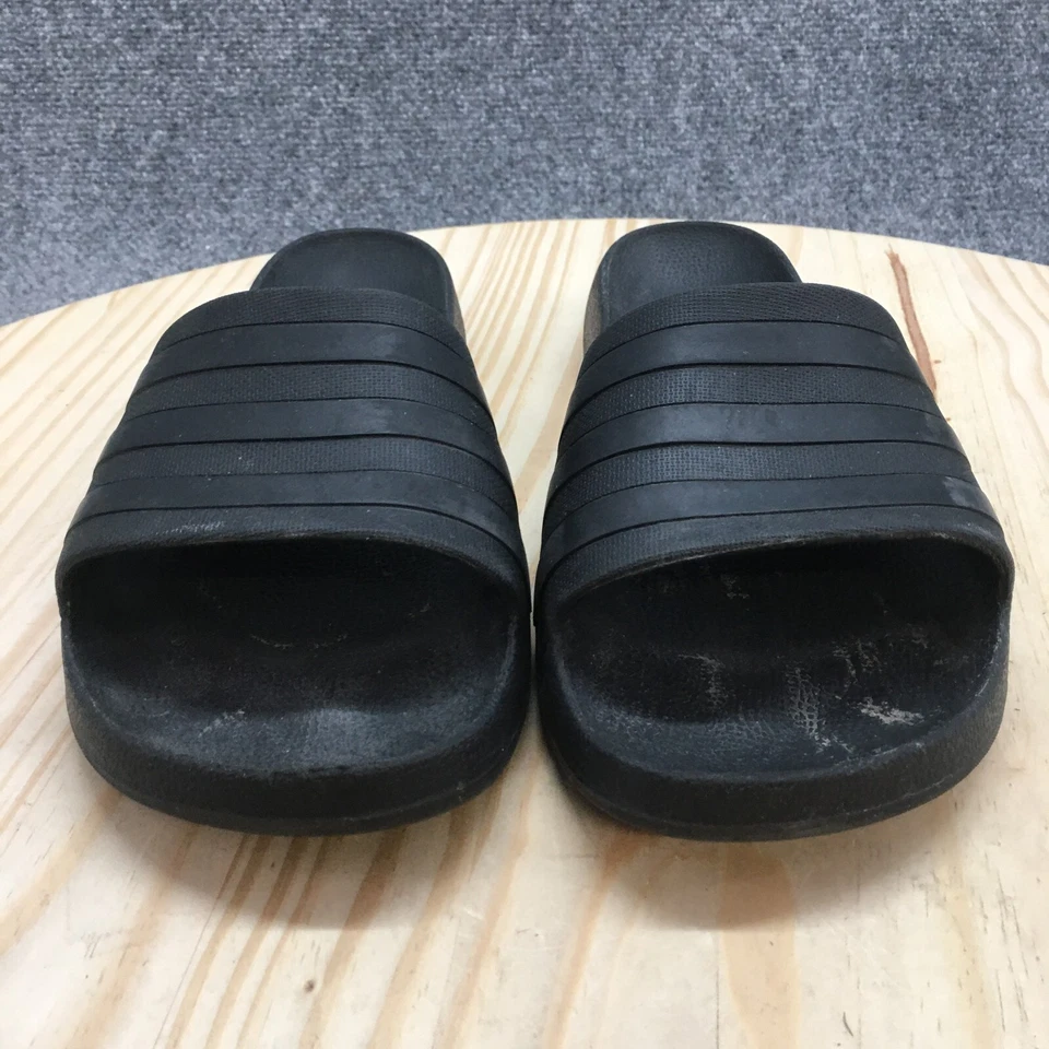 Adidas Sandalias Mujer 10 Adilette Aqua Slides Negras Sin Cordones Informales Logo Planas Foto 4 de 4