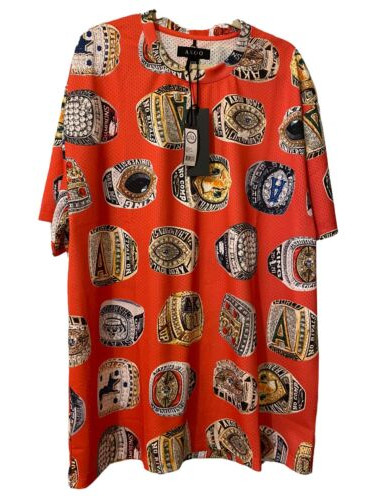 AKOO Black 3-Peat CHAMPIONSHIP RINGS Mesh Men's T-Shirt Polyester Orange [3XL]
